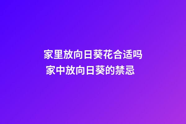 家里放向日葵花合适吗 家中放向日葵的禁忌